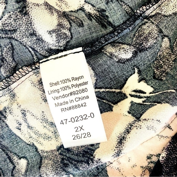 Ellos Black Floral One Snap Boyfriend Blazer Size 2X - Picture 11 of 11